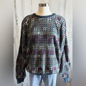 Vintage Geometric Sweater 90s Men’s Knit Retro coogi‎ style see description
